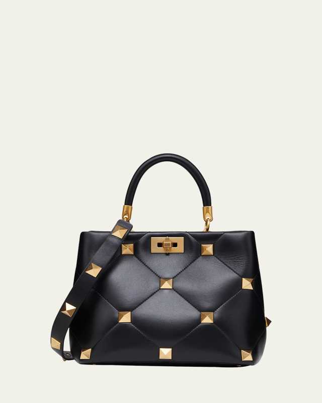 Roman Stud Quilted Top-Handle Bag